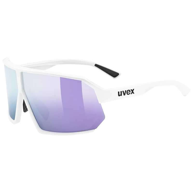 uvex sportstyle 237 - sports glasses for adults - strong UV protection - contrast enhancing - white m./mirr.lav - one size