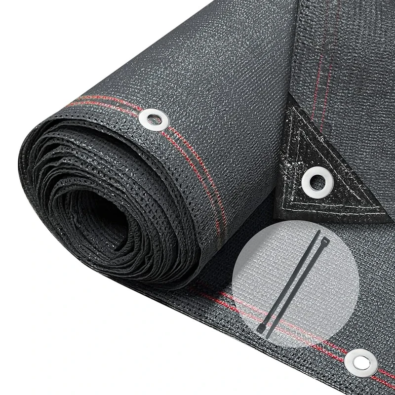 VOUNOT® Privacy Netting 1.8×20m Garden Screening 230 g/m² HDPE Shading Net, 95% Shading Rate UV-resistant, Tear-Resistant Windbreak Fencing with Holes and Cable Ties, Anthracite
