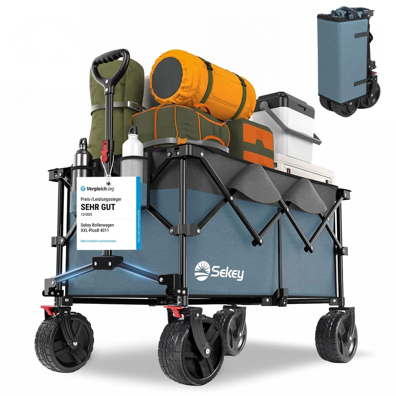 Sekey Handcart, 600D Waterproof Oxford Fabric Alloy Steel Polyvinyl Chloride (PVC), Black/Grey, 200L