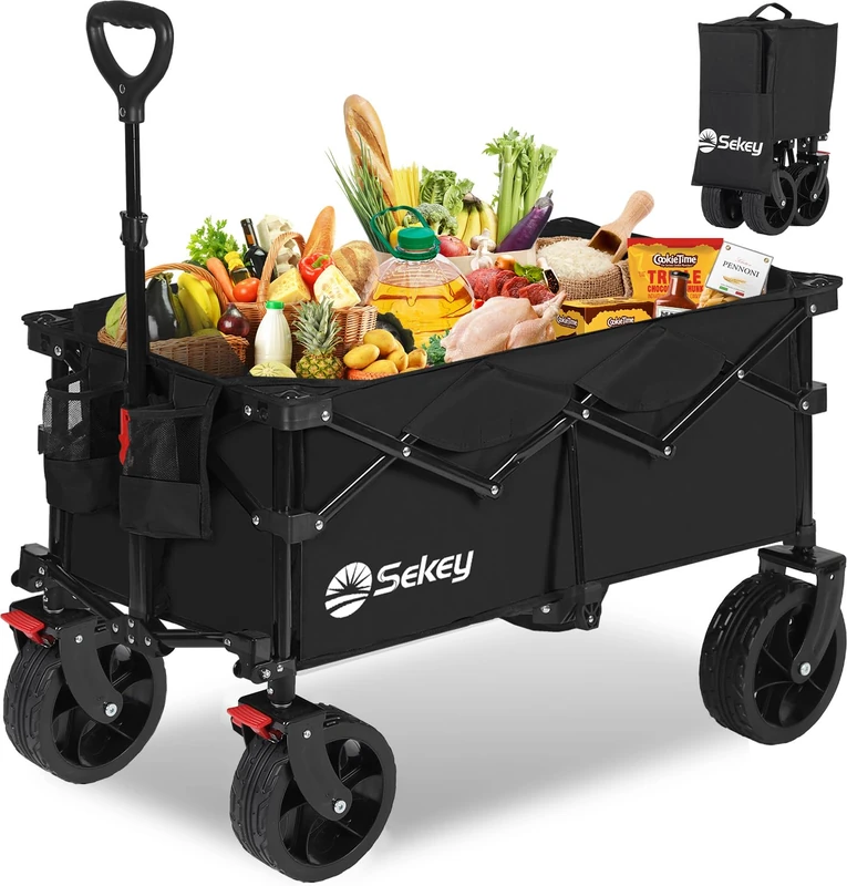 Sekey Handcart, 600D Waterproof Oxford Fabric Alloy Steel Polyvinyl Chloride (PVC), Charcoal, 200L