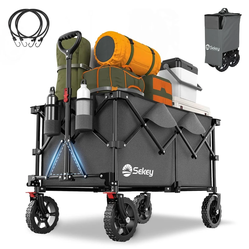 Sekey Handcart, 600D Waterproof Oxford Fabric Alloy Steel Polyvinyl Chloride (PVC), Charcoal, 200L