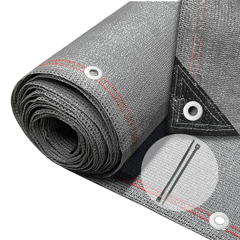 VOUNOT® Privacy Netting 1.5×20m Garden Screening 230 g/m² HDPE Shading Net, 95% Shading Rate UV-resistant, Tear-Resistant Windbreak Fencing with Holes and Cable Ties, Grey