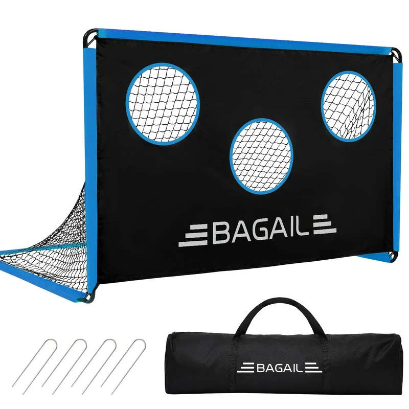BAGAIL Upgraded Soccer Goal with Target, 2-In-1 Designed, Football Goal, Portable Carry Bag, Easy to Set up, Ideal for Garden Shooting Training and Recreational Matches, 180x120cm