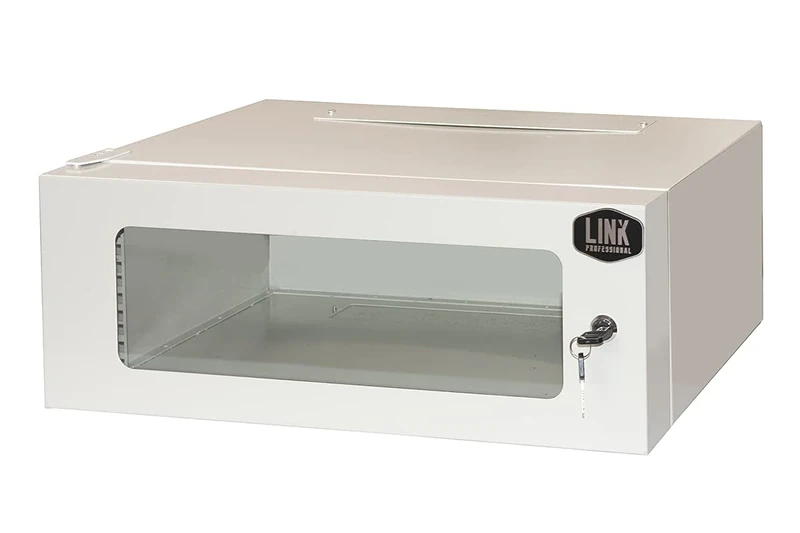 Connetto - Rack cabinet 19" 4u depth 360 mm grey with glass door (axpxl) cm 21x36x54