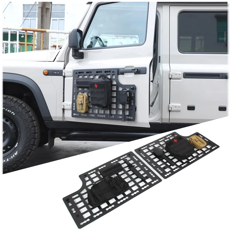 Hudiriy Car Exterior Door Side Modular Shelf Shelf Interior Luggage Rack Compatible with Ineos Grenadier 2020-2024, Exterior Door Side Bag Rack Storage Cargo (Front Door), CC-229