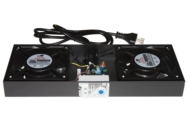 Connetto - Module 2 Fans with Thermostat for Wall Rack Cabinets Link Black