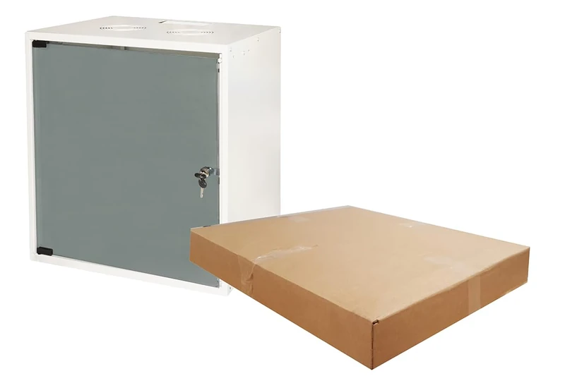 Connetto - Rack cabinet 19" disassembled 12 units for wall networks (a)595 x (w)540 x (d) 400 mm colour grey glass door