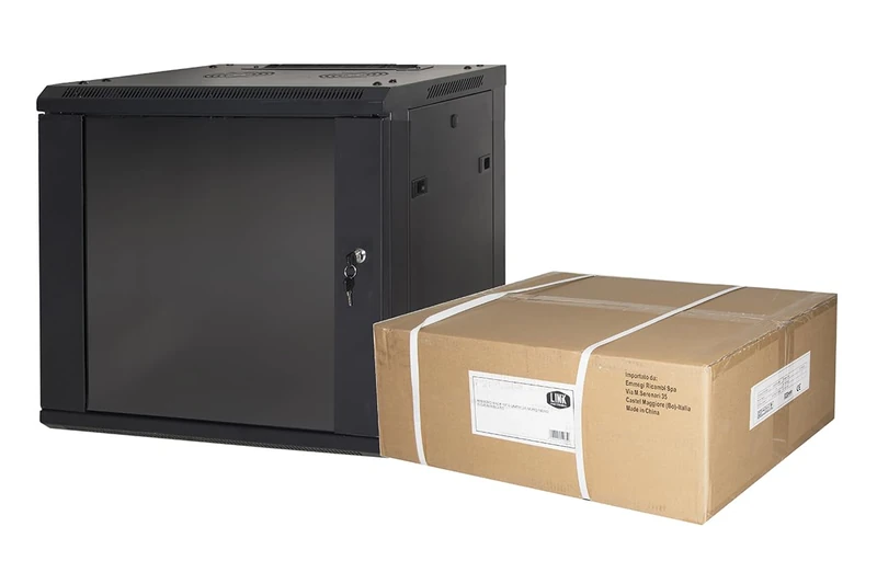 Connetto CO1906UNL - Rack cabinet 19" 6u link light series black with glass door (axpxl) mm 300x400x530 including shelf