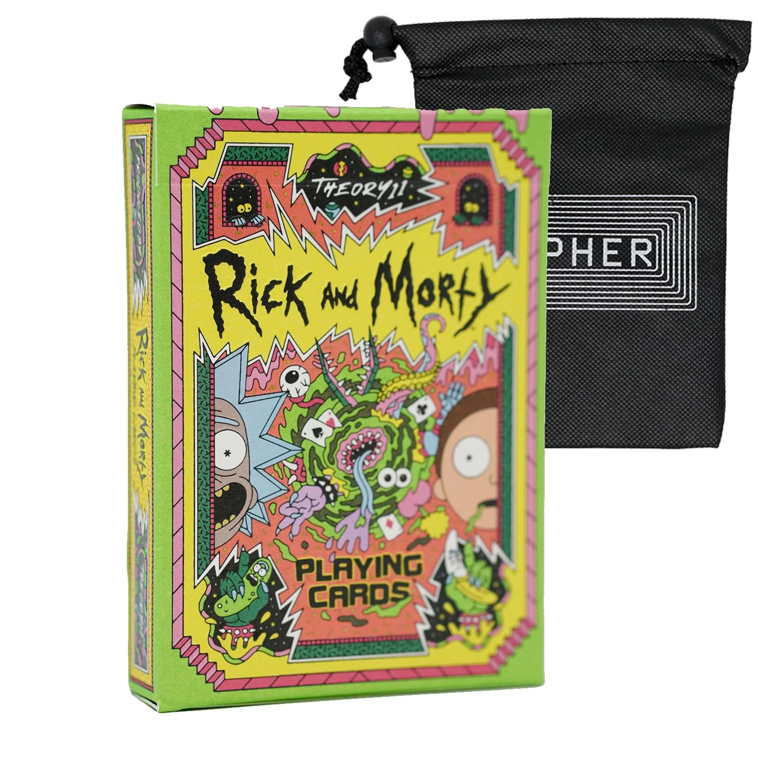 Theory 11 Rick And Morty Playing Cards - Premium Poker Sized Deck - Includes Cipher Card Bag