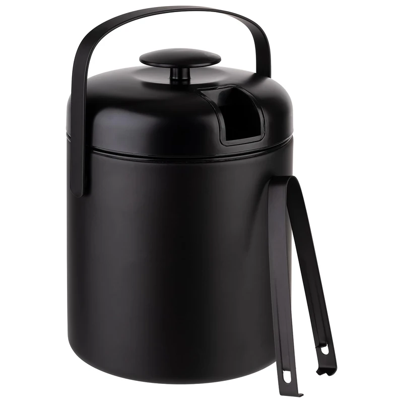 APS 36016 Ice Bucket Set Diameter 14 cm Height 22 cm 1.3 Litres Black