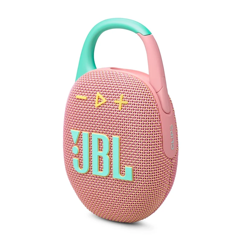 JBL Clip 5 Ultra-Portable Bluetooth Speaker with Integrated Carabiner, Big JBL Pro Sound, PlaytimeBoost, Waterproof Design and 12-Hour Playtime, Pink