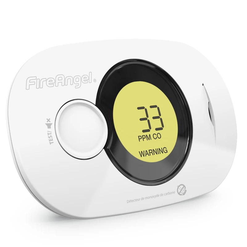 Fireangel Fire Angel FA3322-FRT Détecteur monoxyde de Carbone NF10 ans avec écran Digital Monoxide Detector, White, Petit