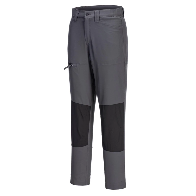 Portwest CD887 WX2 Eco Women's Stretch Work Trousers Durable Lightweight 4-Way Flex Fabric Reinforced Knees Multiple Pockets UPF 40+ Protection Adjustable Fit, Metal Grey, 32