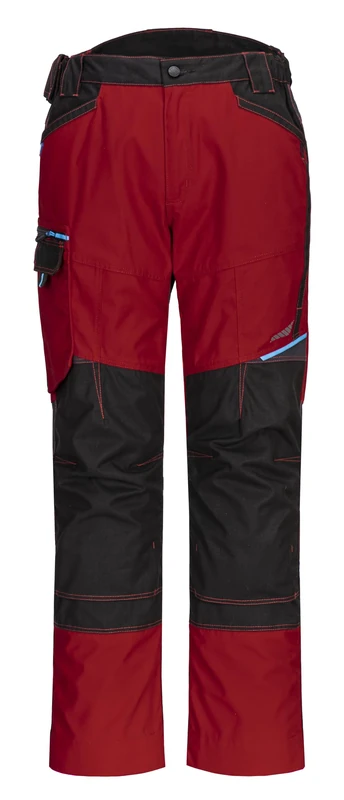 Portwest T701 Mens WX3 Work Trousers - Reinforced Safety Workwear Trousers with Kneepad Protection Deep Red Short, 40