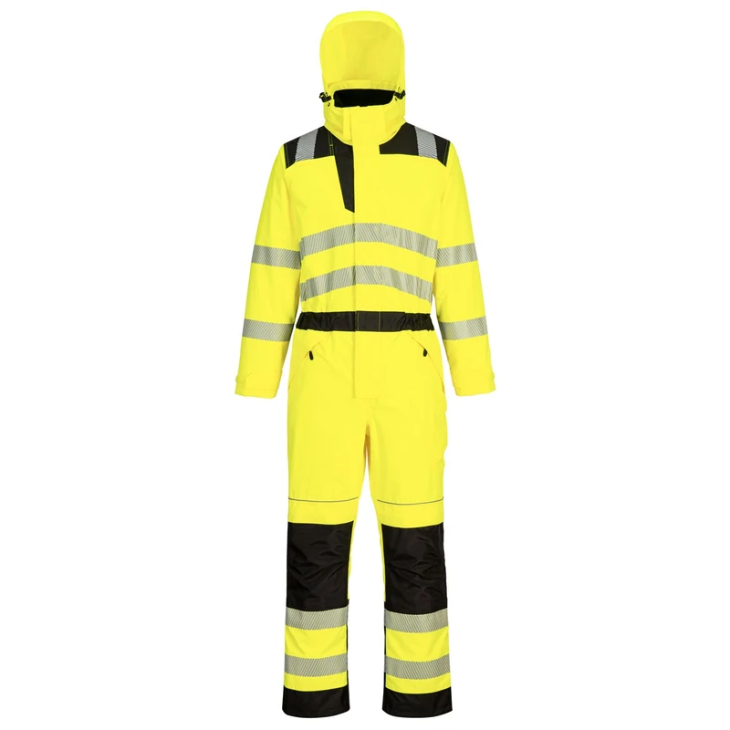 Portwest PW355 Men's Hi Vis Winter Work Overalls Waterproof Rain Coverall Protective Boiler Suit 300D Polyester Durable Stain Resistant Workwear Suit Yellow, 3X-Large - Image 1