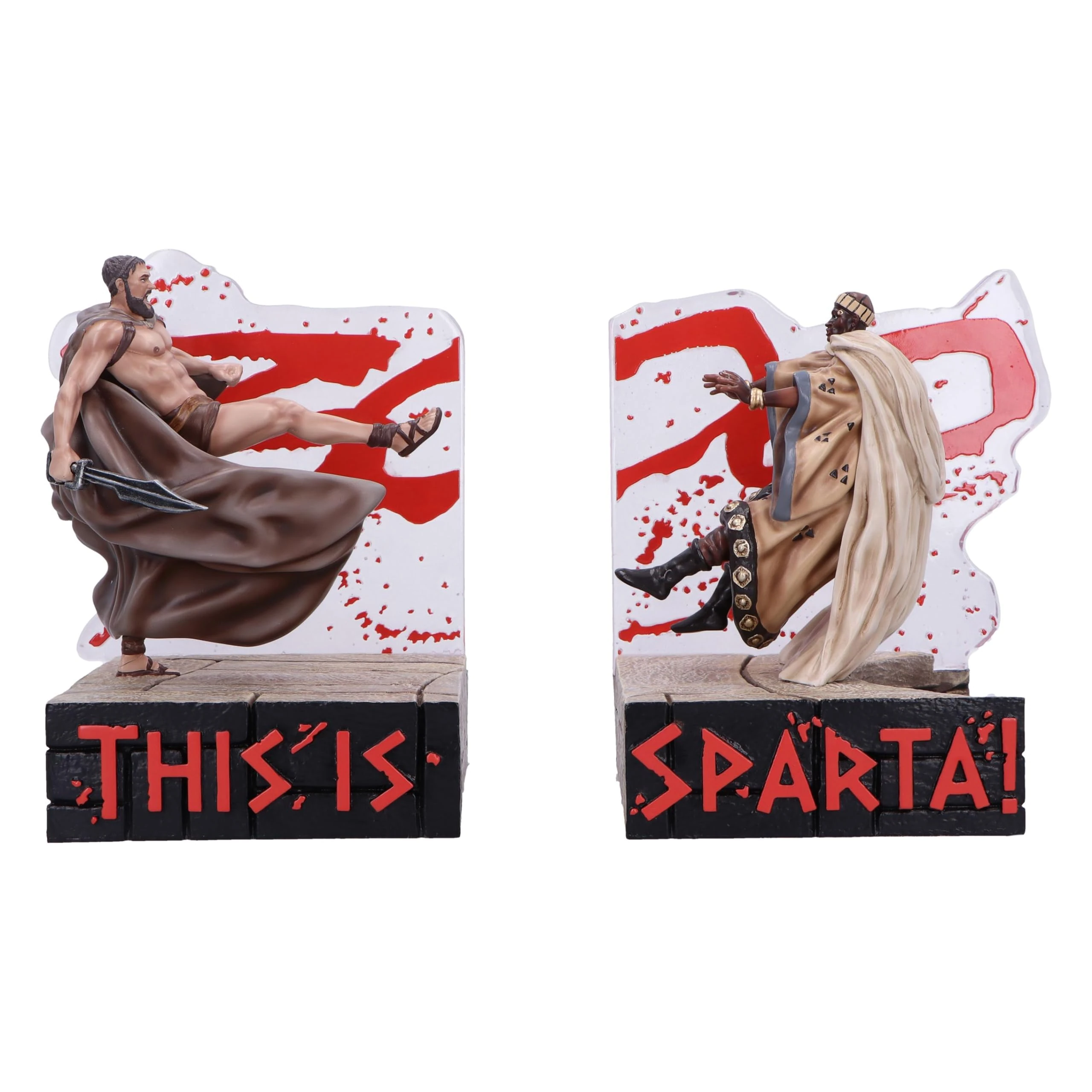Nemesis Now This Is Sparta! Bookends 18.3cm, Resin, Official 300 Merchandise, 300 Movie Home Decor, Spartan Warrior Bookends, Cast in the Finest Resin, Expertly Hand-Painted