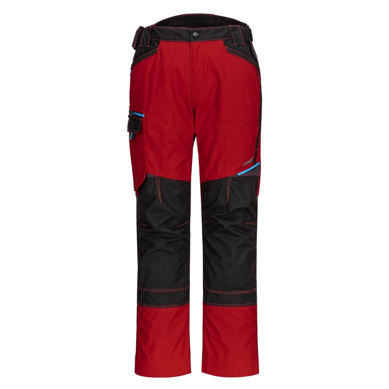 Portwest T701 Mens WX3 Work Trousers - Reinforced Safety Workwear Trousers with Kneepad Protection Deep Red Short, 33