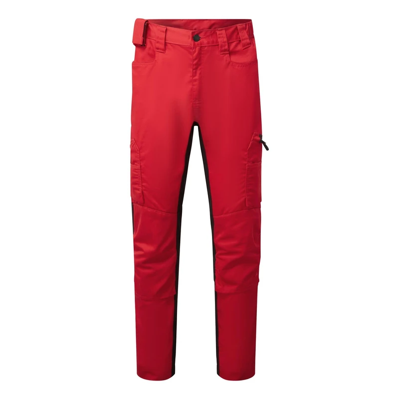Portwest CD881 WX2 Eco Stretch Trade Trousers Durable Work Pants with Flex Panels Multiple Pockets Knee Pad Inserts UPF 40+ Protection for Construction, Deep Red, 38