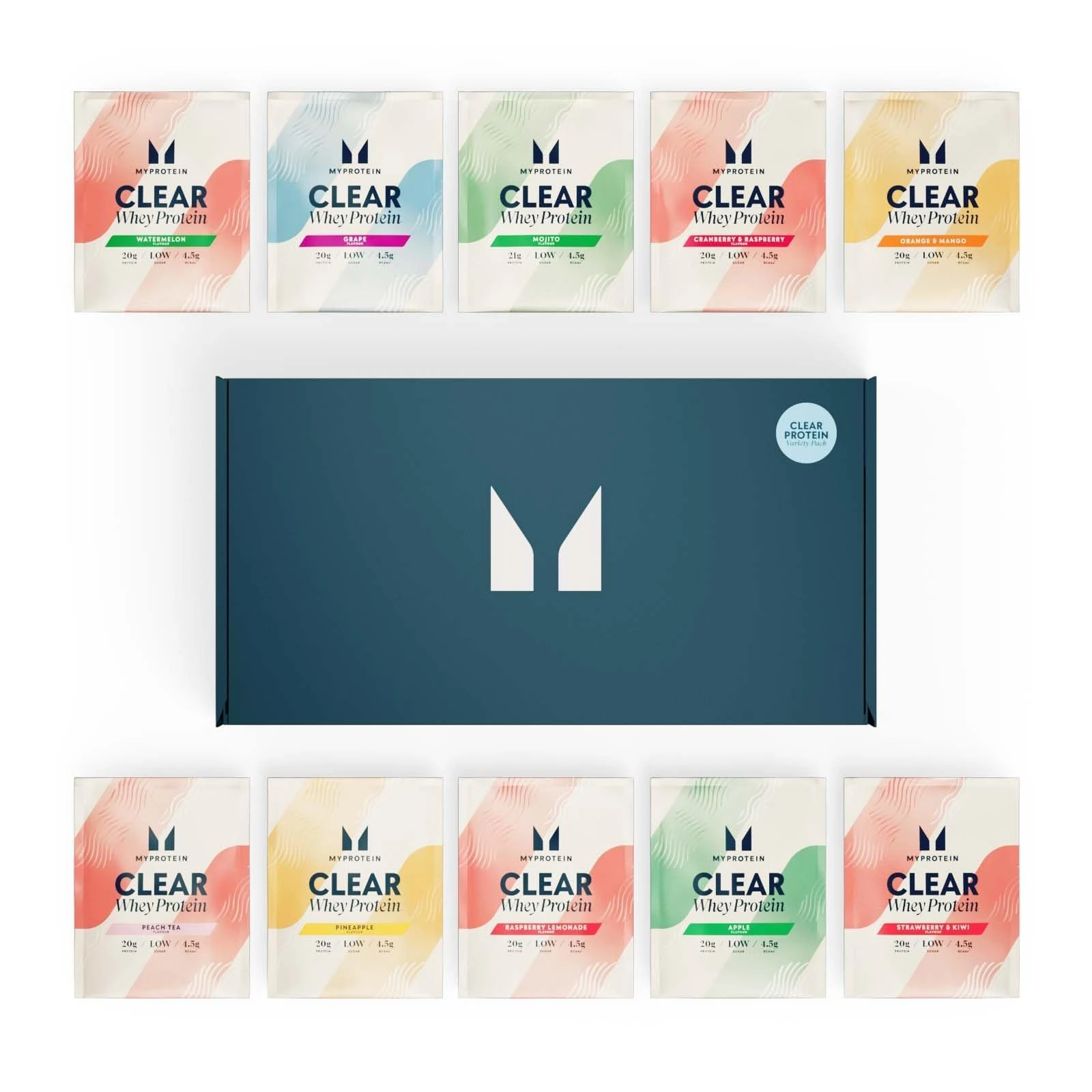 New - MyProtein Clear Whey Isolate Protein Powder - Sample Pack - 10 x 25g - 10 Servings - Cool and Refreshing Whey Protein Shake Alternative - 20g Protein and 4g BCAA per Serving