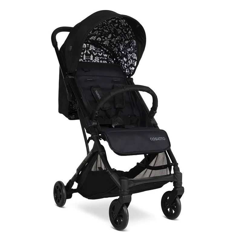 COSATTO Yo Travel Stroller - Lightweight Compact Fold from Birth to 25kg - Airline Compatible, One Hand Easy Fold, Large 8kg Shopping Basket with Free Raincover & Bumper Bar (Silhouette)