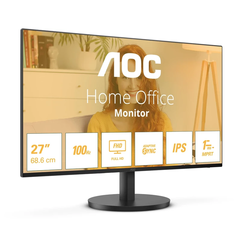 AOC 27B3HA2 27" FHD Monitor - 100Hz IPS, 1ms, FlickerFree, Speakers