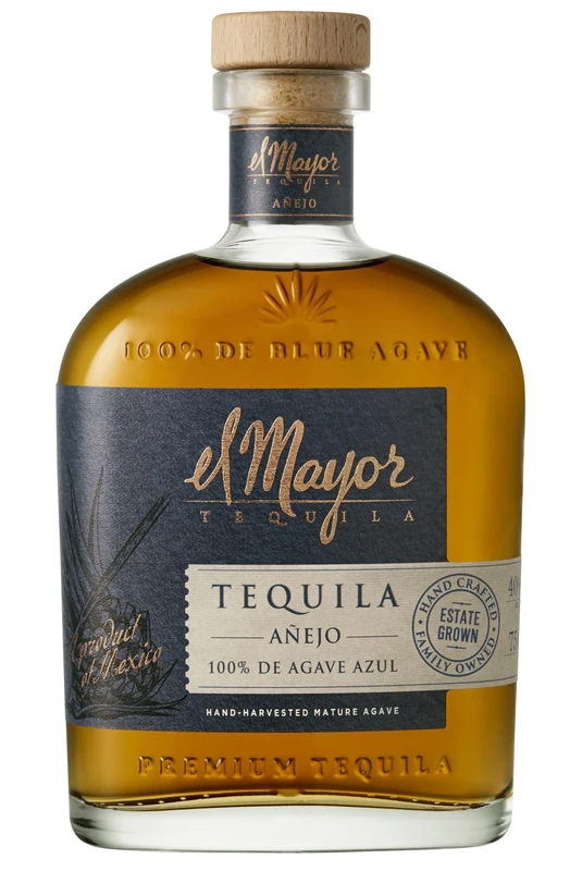 El Mayor Anejo Tequila 100% Blue Agave, Crafted by 4th Generation Distillers, perfectly balanced and aged for sipping or mixing, ABV 40%