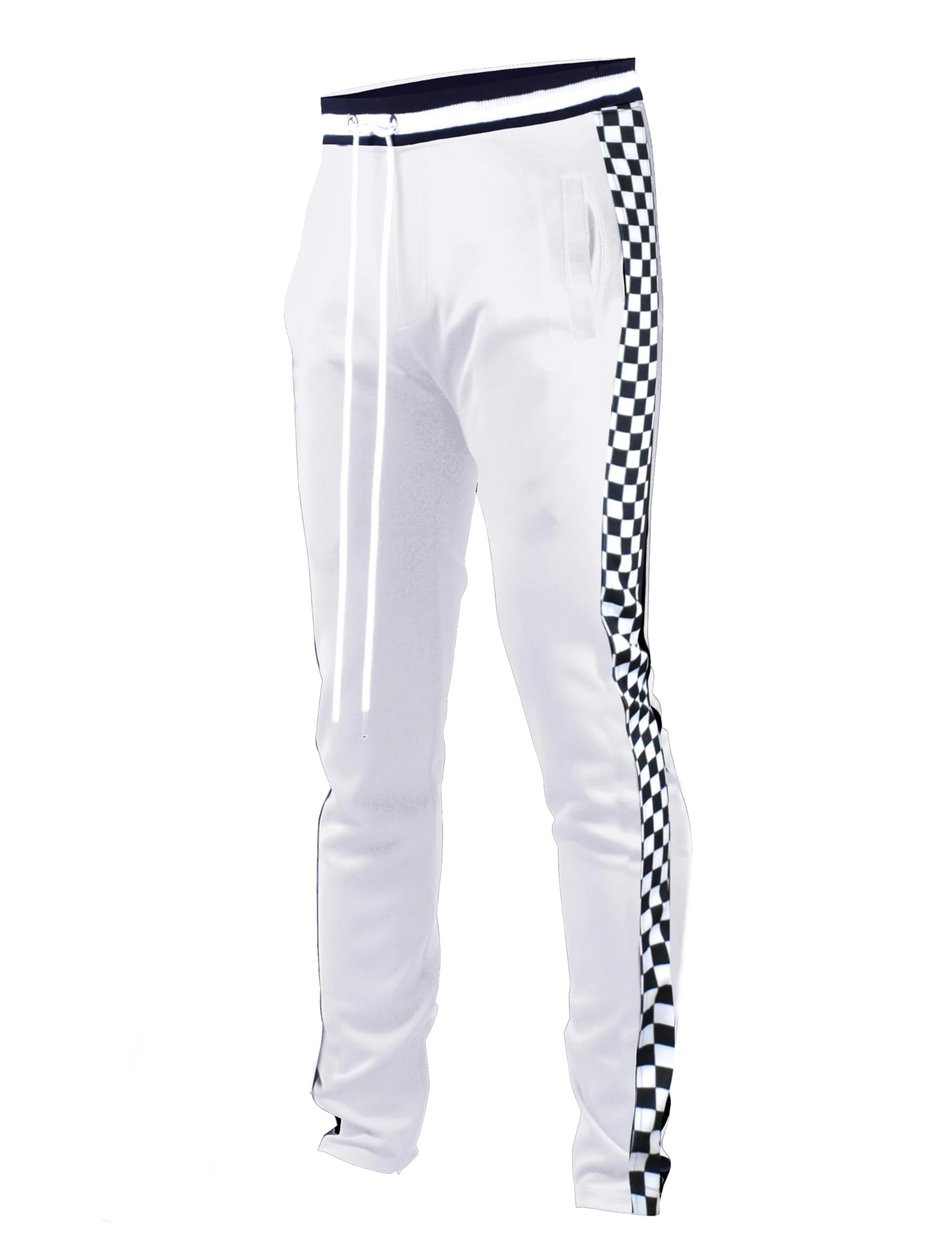 SCREENSHOT-Track Pants Basic Mens Premium Slim Fit Athletic Fitness Fashion Urban Lifestyle Streetwear Bottoms, P11854-white, Medium