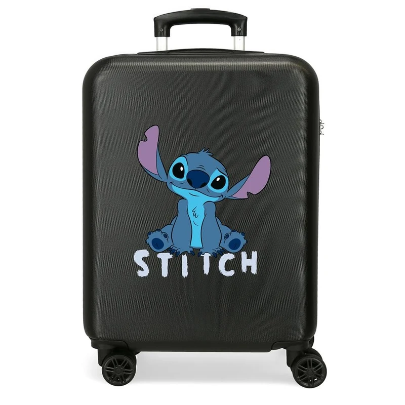 Disney Children's Hard case with 4 Wheels Side Combination Lock Made of ABS, a Rigid and Lightweight Material., Stitch Cute, Cabin Suitcase