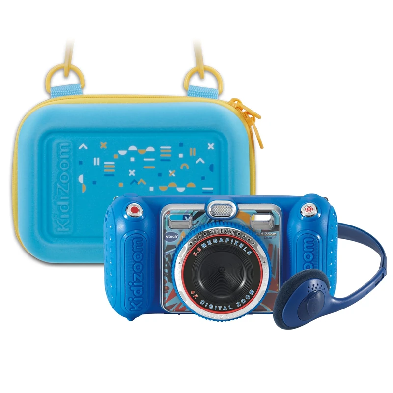 VTech KidiZoom Duo Pro Bundle with Free Bag - For A Short Time Only - Children's Camera with 2 Cameras, Photo and Video Function, Games, Music Player and Much More, Blue