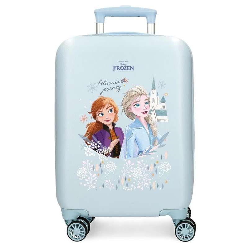 Disney Joumma Bags, Frozen Believe in The Journey, Cabin Suitcase, Children's Suitcase, Made of ABS, Four Double Wheels with Multi-Directional Swivel, Side Combination Lock., Blue, Cabin Suitcase