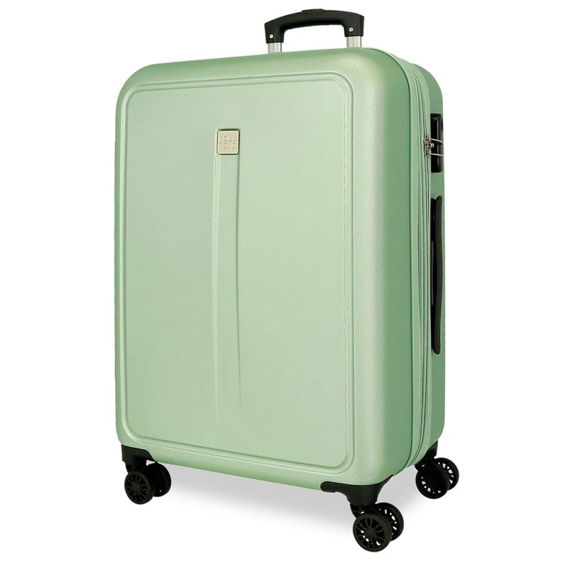 Roll Road Cambodia Large Suitcase Green 52x75x30cm Hard ABS Combination Lock Side 97L 4.8kg 4 Double Wheels, Green, Large Suitcase