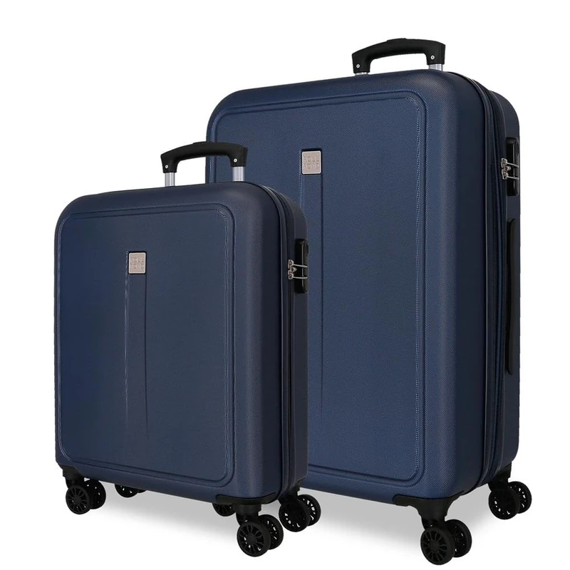 Roll Road Cambodia Luggage Set Blue 55/68cm Hard ABS Combination Lock Side 93L 6.4kg 4 Double Wheels Luggage Hand Luggage, Blue, Suitcase Set