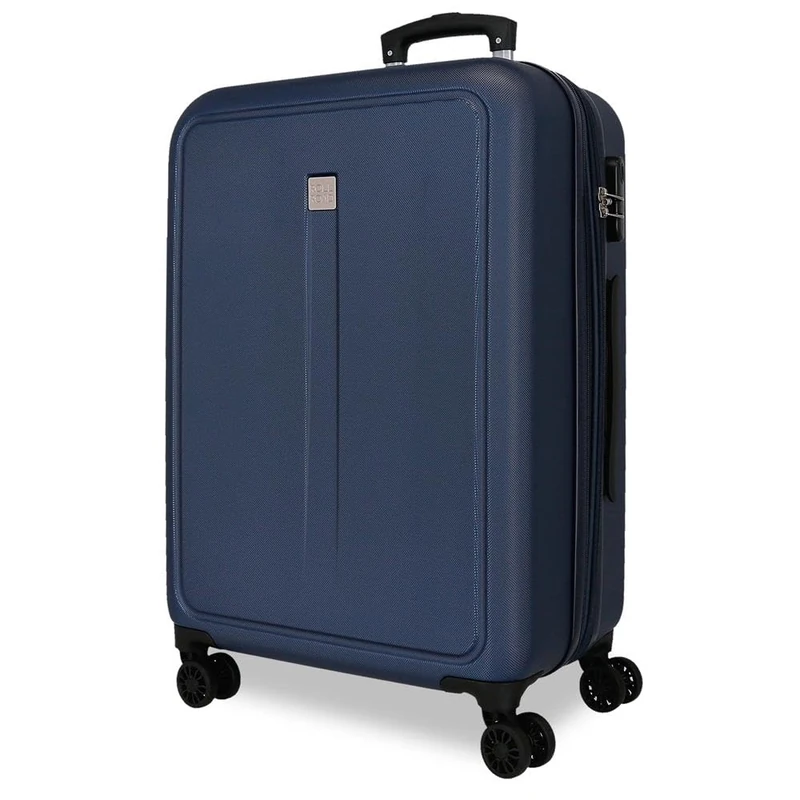 Roll Road Camboya Cabin Trolley, Black, 40 x 55 x 20 cm, Rigid ABS Combination Lock, Side Lock, 37 L, 3.08 kg, 4 Wheels, Hand Luggage, Marino, 52 x 75 x 30 cm, Large Suitcase