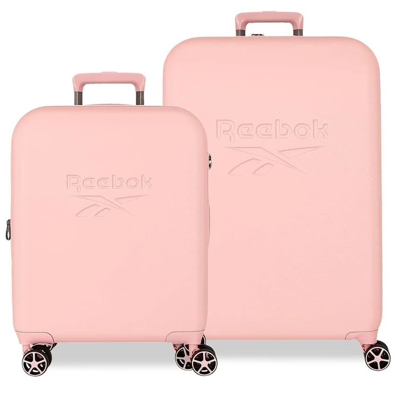 Reebok Franklin Suitcase Set, Pink, 55/70 cm, Hard ABS, TSA Lock, 109 L, 6.98 kg, 4 Double Wheels, Hand Luggage by Joumma Bags