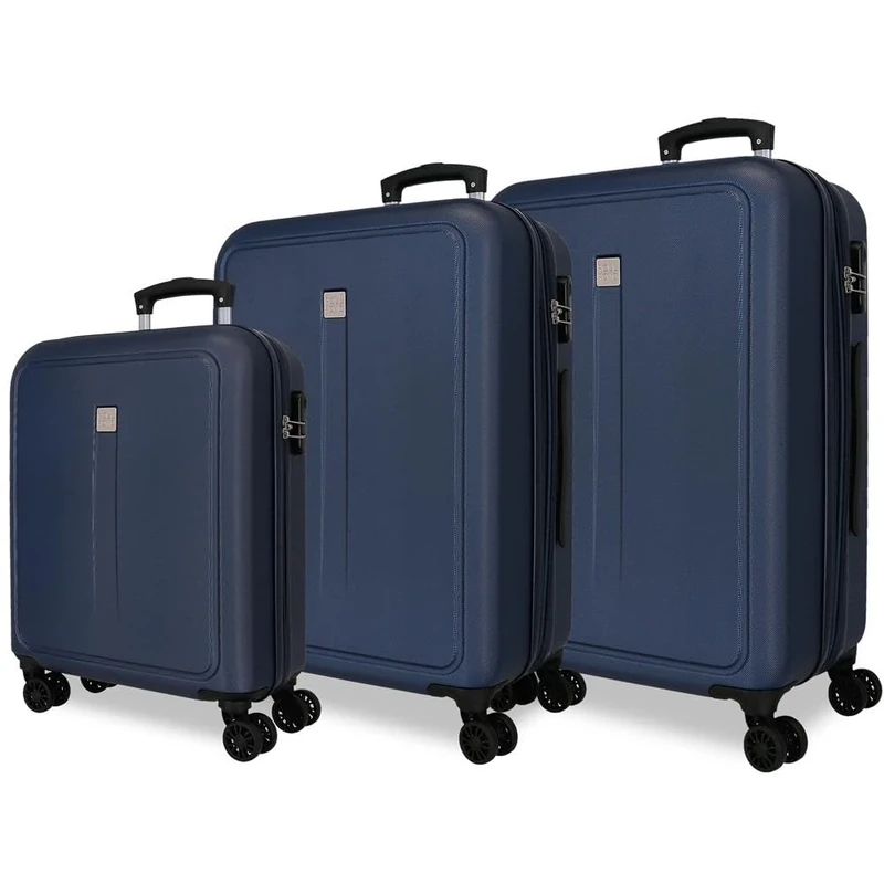 Roll Road Cambodia Suitcase Set Blue 55/68/78cm Hard ABS Combination Lock Side 190L 10.8kg 4 Wheels Double Luggage Hand Luggage, Blue, Suitcase Set