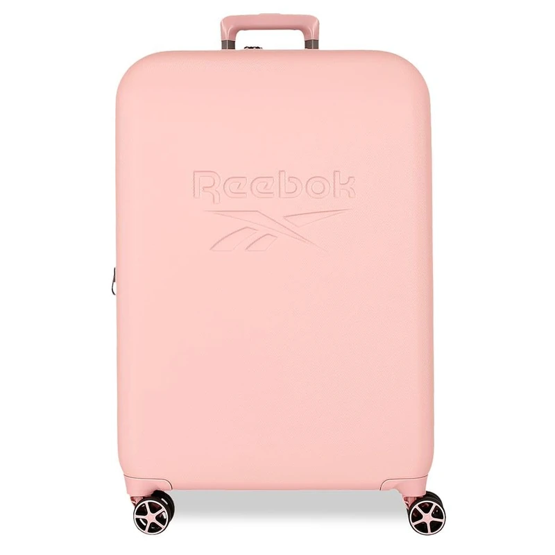 Reebok Franklin Medium Suitcase, Pink, 49 x 70 x 27 cm, Hard ABS Case, TSA Lock, 72 L, 3.8 kg, 4 Double Wheels by Joumma Bags