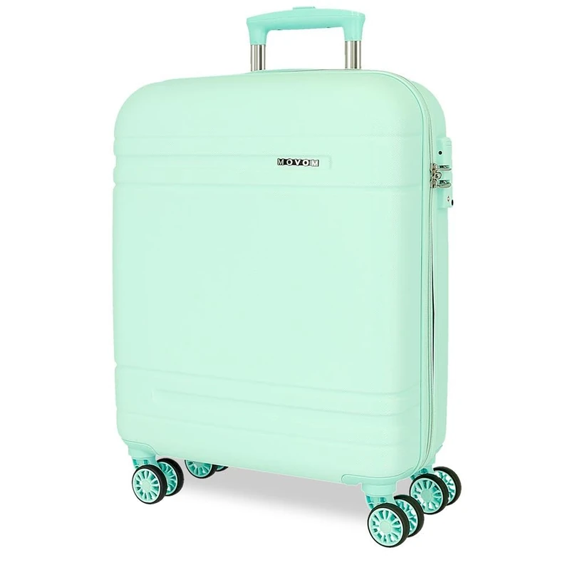Movom Galaxy Cabin Suitcase Blue 40 x 55 x 20 cm Rigid ABS Combination Lock Side 37L 2.4 kg 4 Double Wheels Luggage Hand, Blue, Cabin Suitcase - Image 1
