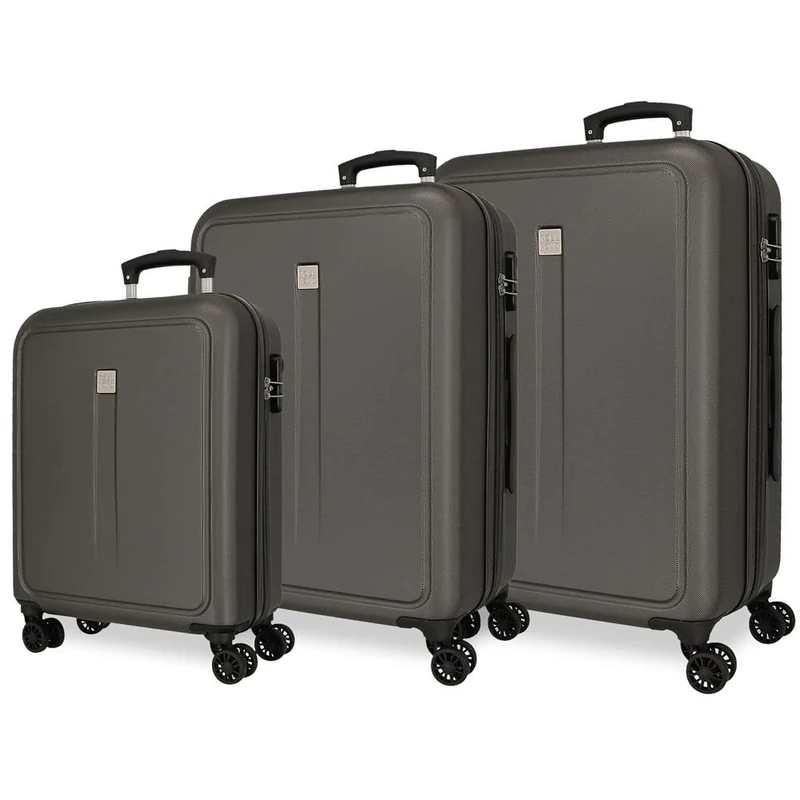 Roll Road Cambodia Luggage Set Black 55/68/78cm Hard ABS Combination Lock Side 190L 10.8kg 4 Wheels Double Luggage Hand Luggage, Black/White, Suitcase Set