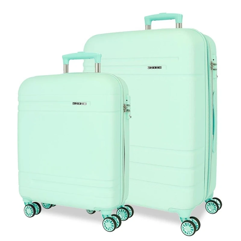 Movom Galaxy Cabin Suitcase, Suitcase Set, Made of ABS, a Strong and Lightweight Material, Side Combination Lock on Suitcase for Safe Travel, Azulon, 40 x 55 x 20 cm, 48 x 68 x 27 cm, Set of 2