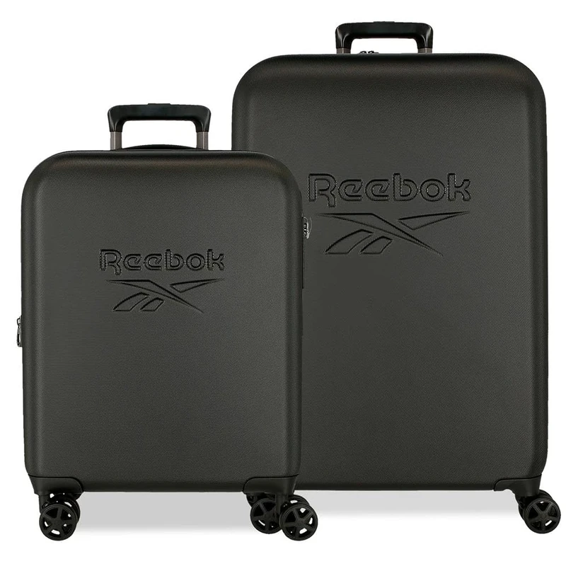 Reebok Franklin Suitcase Set, Black, 55/70 cm, Hard ABS, TSA Lock, 109 L, 6.98 kg, 4 Double Wheels, Hand Luggage by Joumma Bags