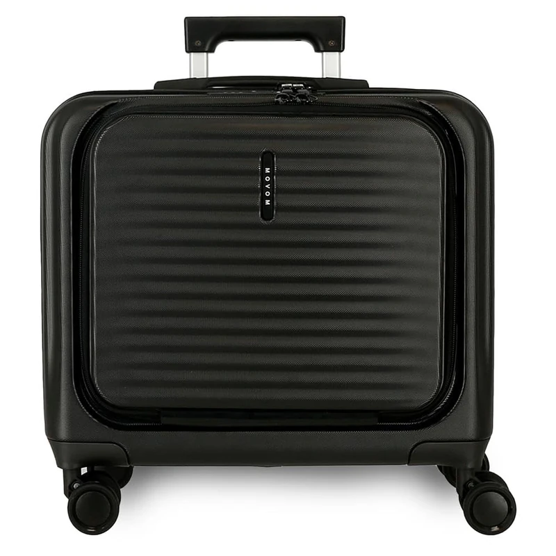 MOVOM Dayton Cabin Suitcase Black Rigid ABS TSA Closure 39.2L 3.1 kg 4 Double Wheels Hand Luggage Made of ABS, a Lightweight and Durable Material, Black/White, Pilot Suitcase - Image 1
