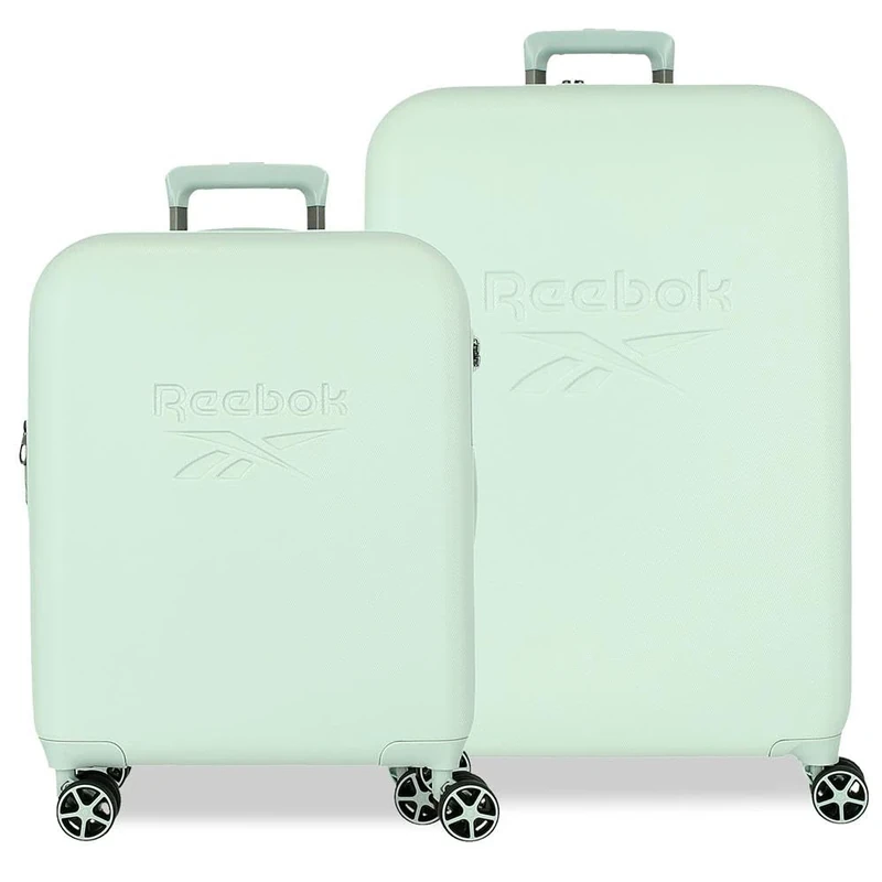 Reebok Franklin Suitcase Set, Green, 55/70 cm, Hard ABS, TSA Lock, 109 L, 6.98 kg, 4 Double Wheels, Hand Luggage by Joumma Bags