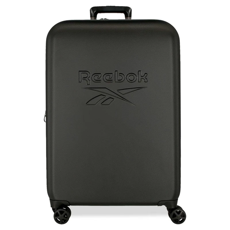Reebok Franklin Medium Suitcase, Black, 49 x 70 x 27 cm, Hard ABS Case, TSA Lock, 72 L, 3.8 kg, 4 Double Wheels by Joumma Bags