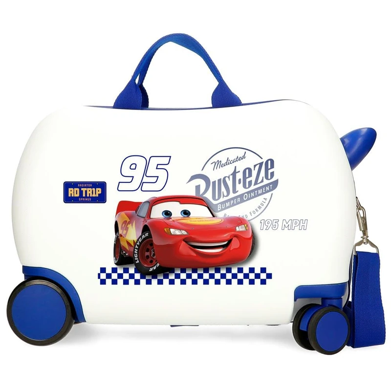 Disney Joumma Cars Trip Children's Suitcase, White, 45 x 31 x 20 cm, Hard Plastic, 24.6 L, 1.8 kg, 2 Wheels, Hand Luggage, Hand Luggage, White, Children's Suitcase, White, Children's Suitcase