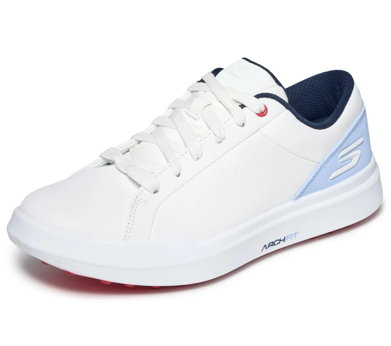 Skechers Women's GO Golf Drive 6 Sneaker, White/Light Blue, 4 UK