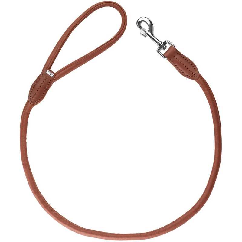 HUNTER Round & Soft Canadian UP Dog Lead Cognac Soft Smooth Leather Hand Strap Rounded Sustainable Made in Germany Size 6/110