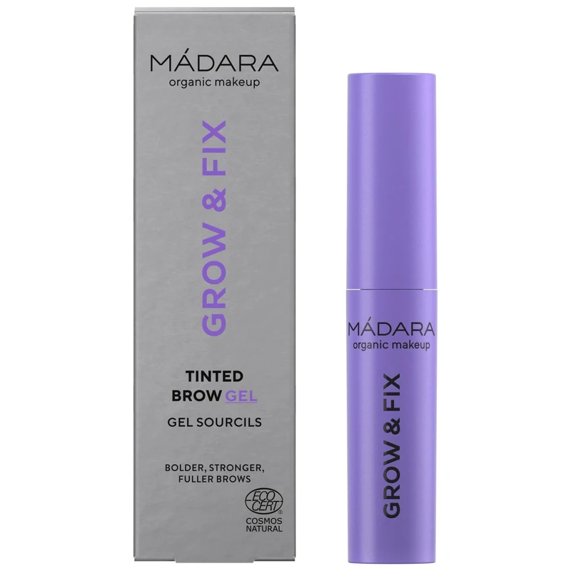 MÁDARA Organic 96534 Madara Grow&fix Hair Colord Brow Gel 04 Ash Brown for Adults, Designed for Healthy-Looking Hair Care and Styling, Brown, 1 Units