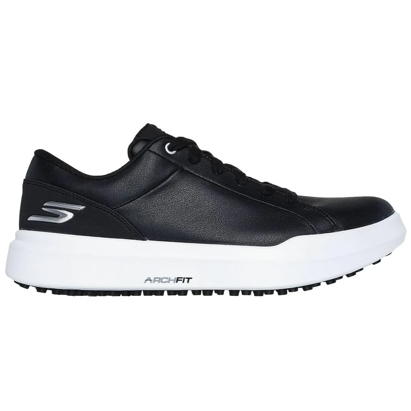Skechers Women's Drive 6 Arch Leather Relaxed Fit Waterproof Golf Shoe Sneaker, Black, 9