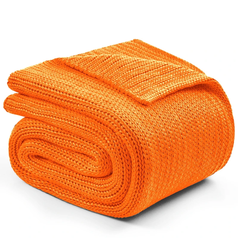 L'AGRATY Knitted Weighted Blanket - 50"x60" 10lbs Cooling Chunky Knit Heavy Blanket for Adults Braided Crochet Throw Thick Cable Yarn Knit Decorative No Beads Evenly Weighted Machine Washable
