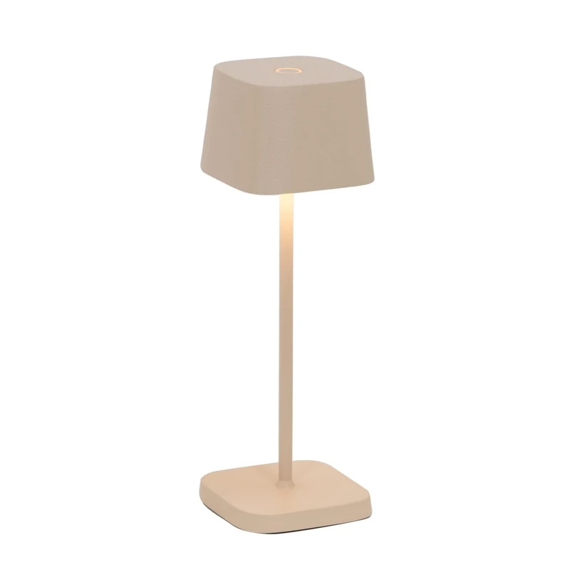 Zafferano, Ofelia Micro Lamp, Cordless Rechargeable Table Lamp with Touch Control, for Indoor and Outdoor Use, Dimmer, 2200-3000 K, Height 20 cm, Colour Sand